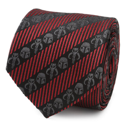 Star Wars Mandalorian Black and Red Striped Tie Star Wars Ties - Paul Malone.com