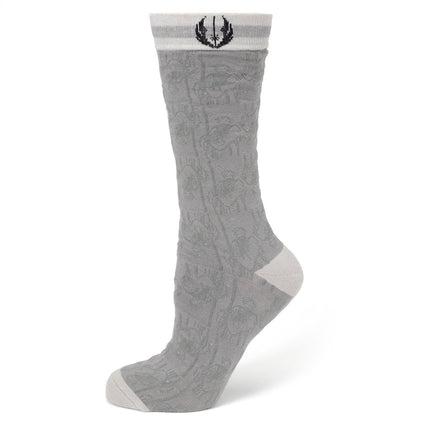 Star Wars Obi-Wan Kenobi Blue LIGHTSABER Pattern Black Tie, Tie Clip, and Gray Jedi Crest Dress Socks Gift Set Star Wars Socks - Paul Malone.com