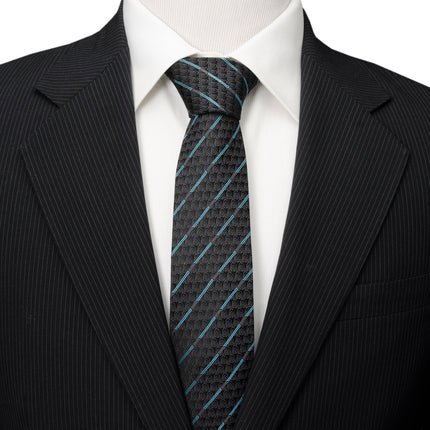 Star Wars Obi-Wan Kenobi Blue LIGHTSABER Pattern Black Tie, Tie Clip, and Gray Jedi Crest Dress Socks Gift Set Star Wars Socks - Paul Malone.com