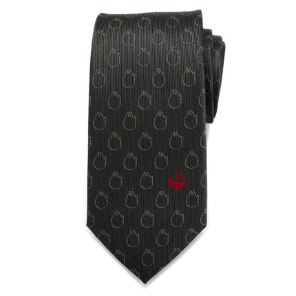Star Wars Rebel Alliance and Millennium Falcon Gray Tie with Red Crest Star Wars Ties - Paul Malone.com
