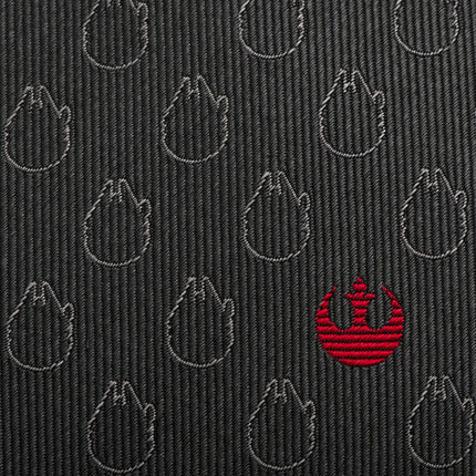 Star Wars Rebel Alliance and Millennium Falcon Gray Tie with Red Crest Star Wars Ties - Paul Malone.com