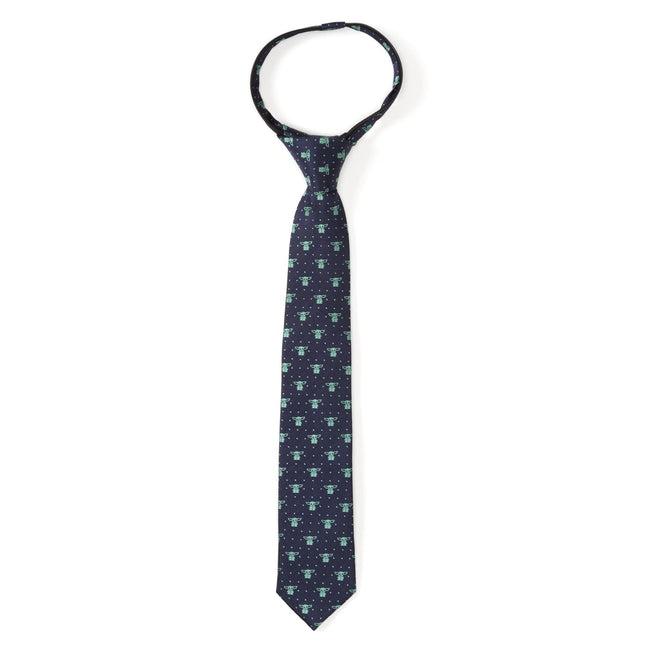 Star Wars Grogu Boy's Navy Dotted Zipper Tie Star Wars Boys Tie - Paul Malone.com