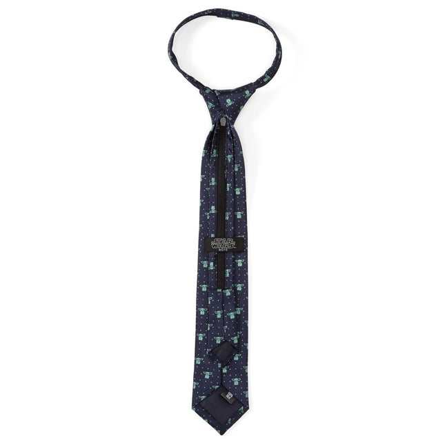 Star Wars Grogu Boy's Navy Dotted Zipper Tie Star Wars Boys Tie - Paul Malone.com