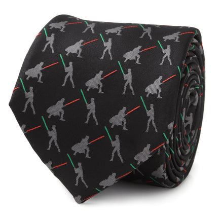 Star Wars Darth Vader and Luke Skywalker LIGHTSABER Battle Black Tie Star Wars Ties - Paul Malone.com
