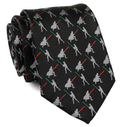Star Wars Darth Vader and Luke Skywalker LIGHTSABER Battle Black Tie Star Wars Ties - Paul Malone.com