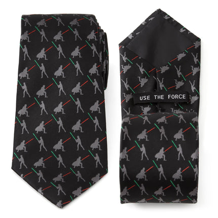 Star Wars Darth Vader and Luke Skywalker LIGHTSABER Battle Black Tie Star Wars Ties - Paul Malone.com