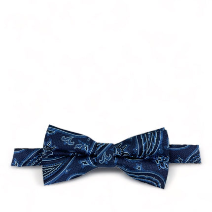 Amparo Blue Rough Paisley Men's Bow Tie Paul Malone Bow Ties - Paul Malone.com