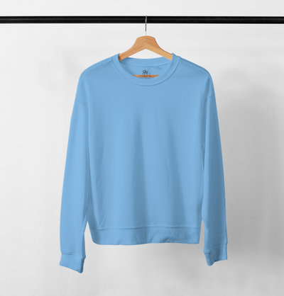 Solid Carolina Blue Crewneck Sweat Shirt Paul Malone Sweatshirt - Paul Malone.com