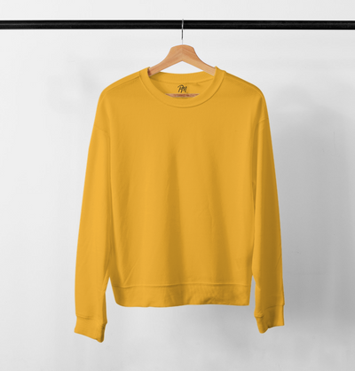 Solid Yellow Gold Crewneck Sweat Shirt Paul Malone Sweatshirt - Paul Malone.com