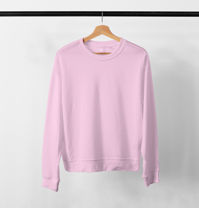 Solid Light Pink Crewneck Sweat Shirt Paul Malone Sweatshirt - Paul Malone.com