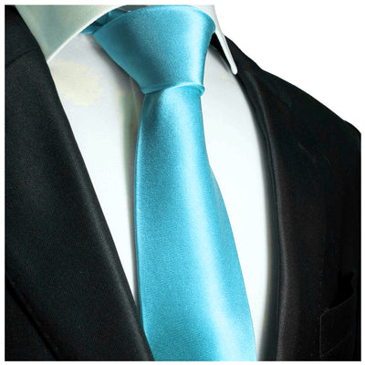 Solid Blue Turquoise Men's Necktie Vittorio Farina Ties - Paul Malone.com