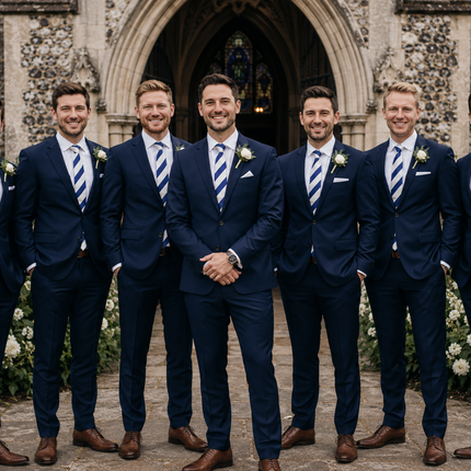 Classic Navy College Striped Men's Necktie Paul Malone Ties - Paul Malone.com