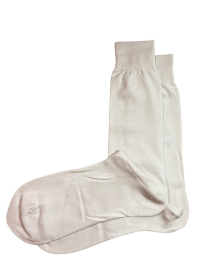 Solid Bone Cotton Dress Socks By Paul Malone Paul Malone Socks - Paul Malone.com