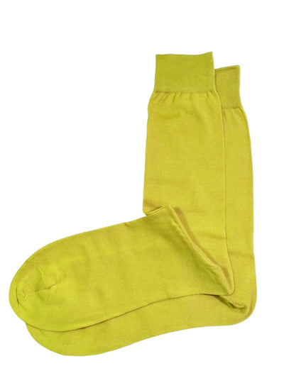 Solid Gold Cotton Dress Socks By Paul Malone Paul Malone Socks - Paul Malone.com