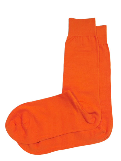 Solid Orange Cotton Dress Socks By Paul Malone Paul Malone Socks - Paul Malone.com