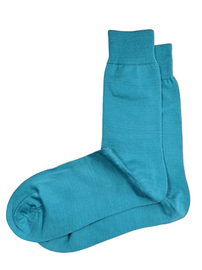 Solid Teal Blue Cotton Dress Socks By Paul Malone Paul Malone Socks - Paul Malone.com