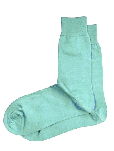 Solid Deep Aqua Cotton Dress Socks By Paul Malone Paul Malone Socks - Paul Malone.com