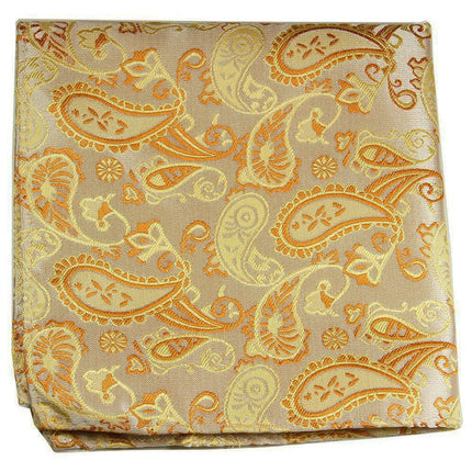 Gold Paisley Men's Pocket Square Paul Malone Pocket Square - Paul Malone.com