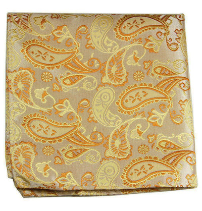 Gold Paisley Men's Pocket Square Paul Malone Pocket Square - Paul Malone.com