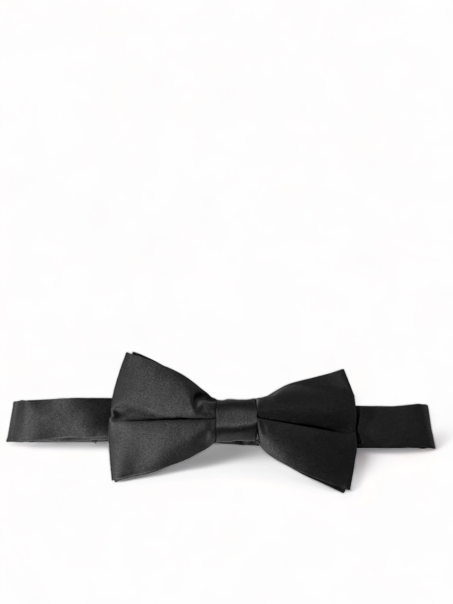Solid Black Pre-Tied Bow Tie