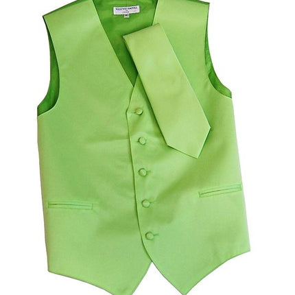 Men's Solid Apple Green Suit Vest Set Vesuvio Napoli Vest - Paul Malone.com