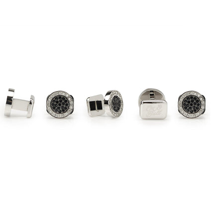 VDP White & Black Pave Crystals Studs Ox and Bull Trading Co. Studs - Paul Malone.com
