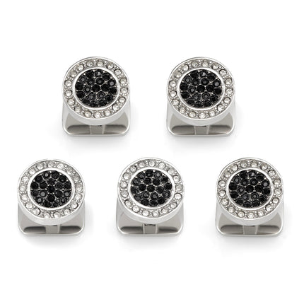 VDP White & Black Pave Crystals Studs Ox and Bull Trading Co. Studs - Paul Malone.com