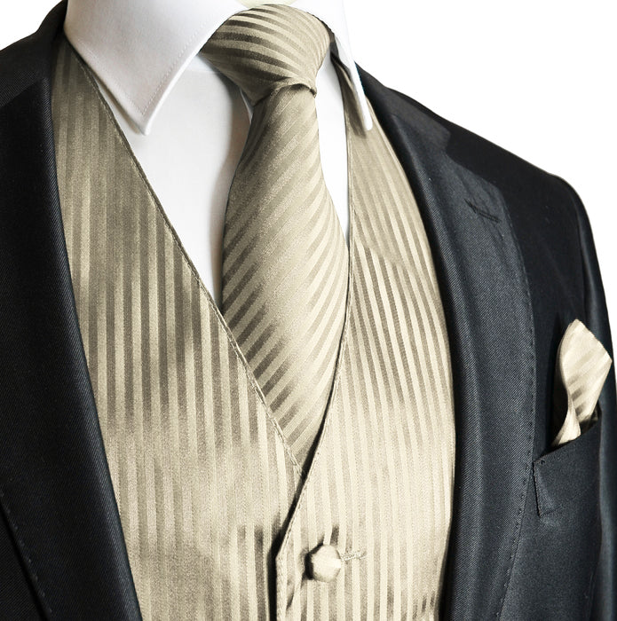 Men's Champagne Striped Vest and Tie XS / Champagne Men's Champagne Striped Vest and Tie XS / Champagne