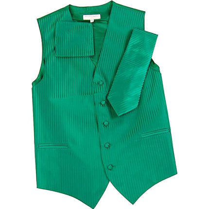 Men's Green Striped Vest and Tie Vesuvio Napoli Vest - Paul Malone.com