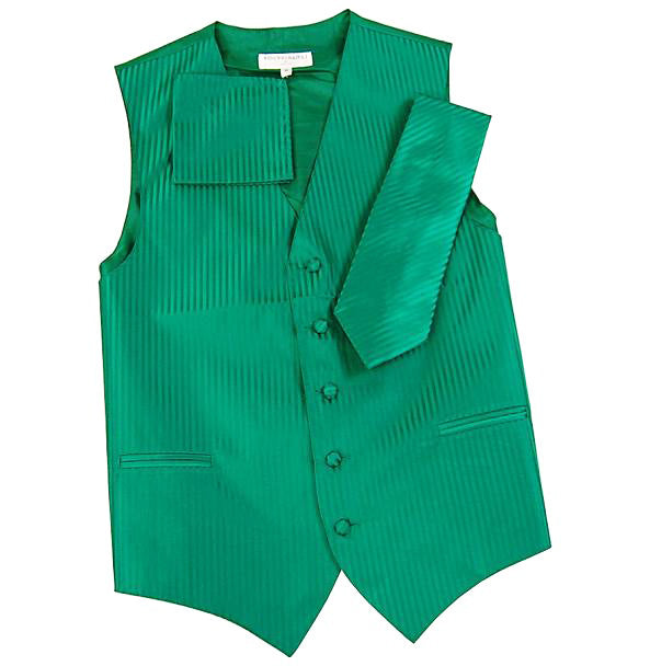 Men's Green Striped Vest and Tie Vesuvio Napoli Vest - Paul Malone.com