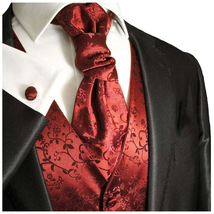 Burgundy Vines Tuxedo Vest Set Paul Malone Vest - Paul Malone.com