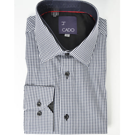 Black and White Gingham Men's Dress Shirt by Cado Cado Shirts - Paul Malone.com