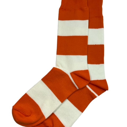 Orange and White Striped Cotton Dress Socks By Paul Malone Paul Malone Socks - Paul Malone.com