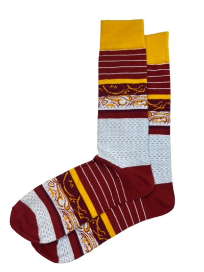Red and Gold Cotton Dress Socks By Paul Malone Paul Malone Socks - Paul Malone.com