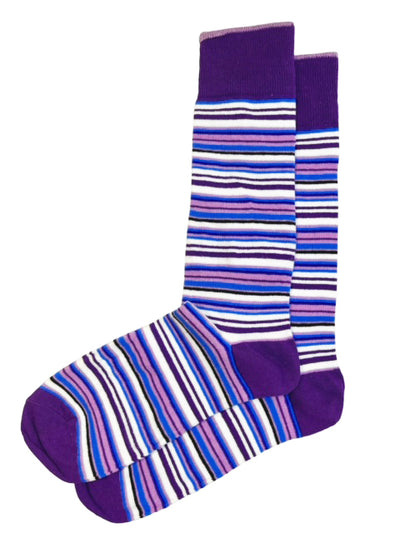 Purple and White Striped Men's Socks Paul Malone Socks - Paul Malone.com