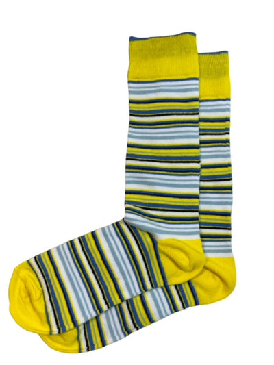 Yellow and White Striped Men's Socks Paul Malone Socks - Paul Malone.com