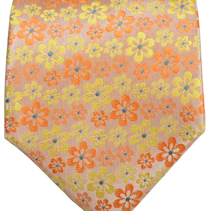 Yellow Floral Men's Tie and Pocket Square Paul Malone Ties - Paul Malone.com