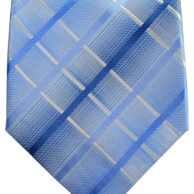 Blue Plaid Men's Tie and Pocket Square Paul Malone Ties - Paul Malone.com