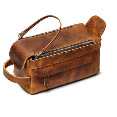 Dado Leather Dopp Kit | Handmade Leather Toiletry Bag STEEL HORSE LEATHER Bags - Paul Malone.com
