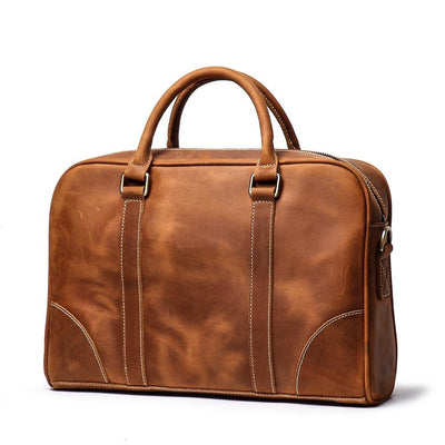 The Bjorn Leather Laptop Bag | Vintage Leather Briefcase STEEL HORSE LEATHER Bags - Paul Malone.com