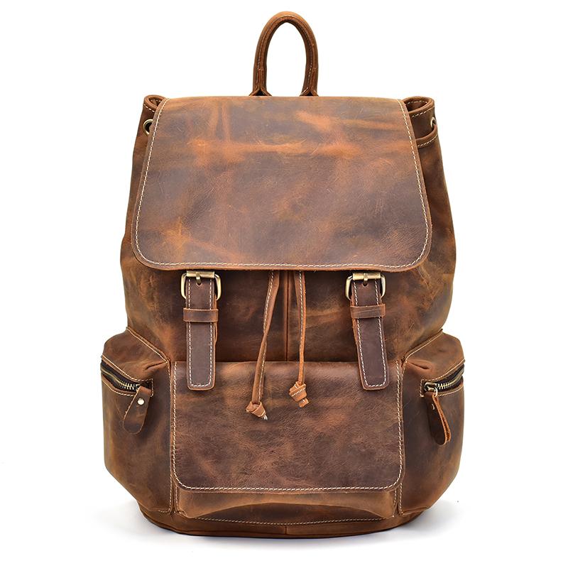 Worn leather backpack sale