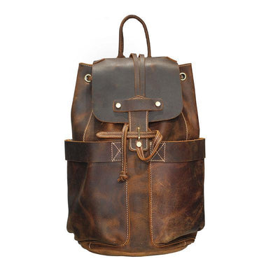 The Olaf Rucksack | Vintage Leather Travel Backpack STEEL HORSE LEATHER Bags - Paul Malone.com