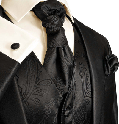 Black Paisley Tuxedo Vest and Accessories Paul Malone Vest - Paul Malone.com