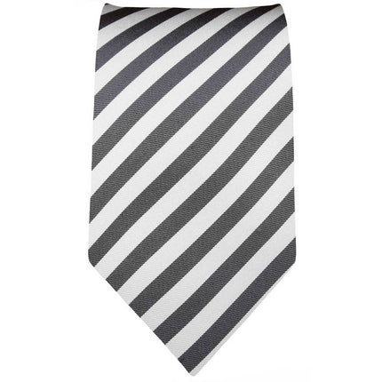 Charcoal and White Striped Necktie Paul Malone Ties - Paul Malone.com