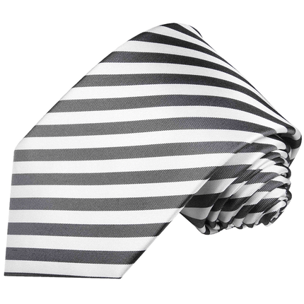 Charcoal and White Striped Necktie Paul Malone Ties - Paul Malone.com