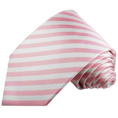 Pink and Cream Silk Tie, Pocket Square and Cufflinks Set Paul Malone Ties - Paul Malone.com