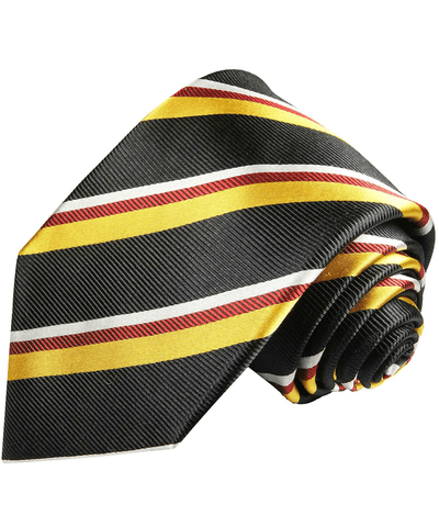 Necktie in Black with Red and Gold Stripes Paul Malone Ties - Paul Malone.com