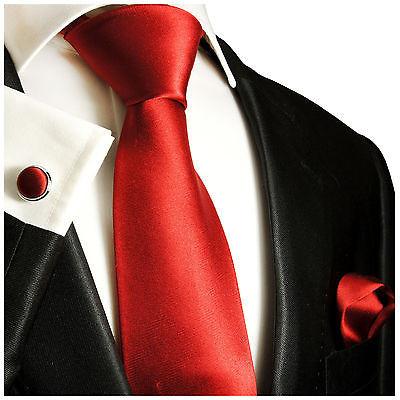 Solid Red Classic Tie with Accessories Paul Malone Ties - Paul Malone.com