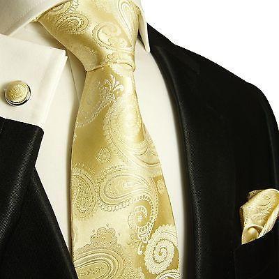 Champagne Paisley Wedding Silk Tie Set Paul Malone Ties - Paul Malone.com