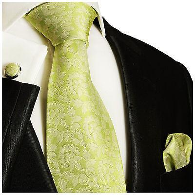 Extra Long Silk Necktie Set by Paul Malone . Summer Green Paul Malone Ties - Paul Malone.com